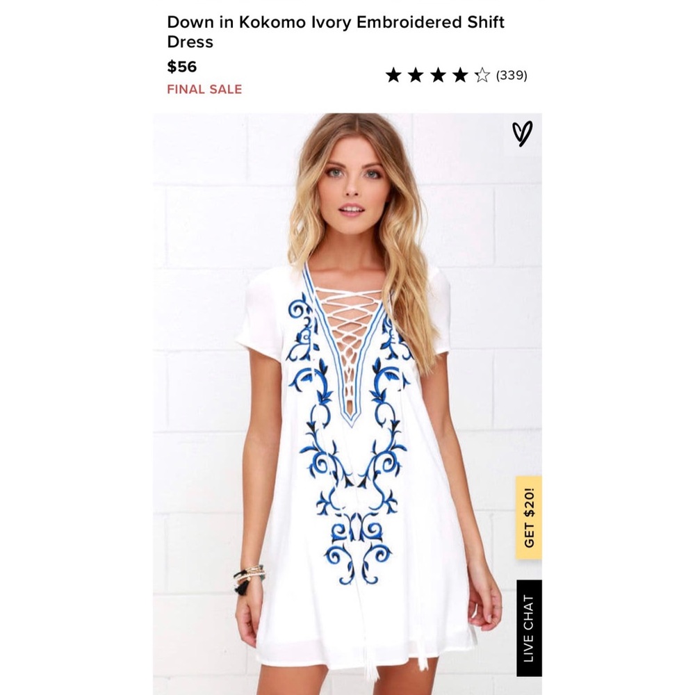 NWT Lulu’s Shift Dress